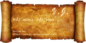 Vámosi János névjegykártya